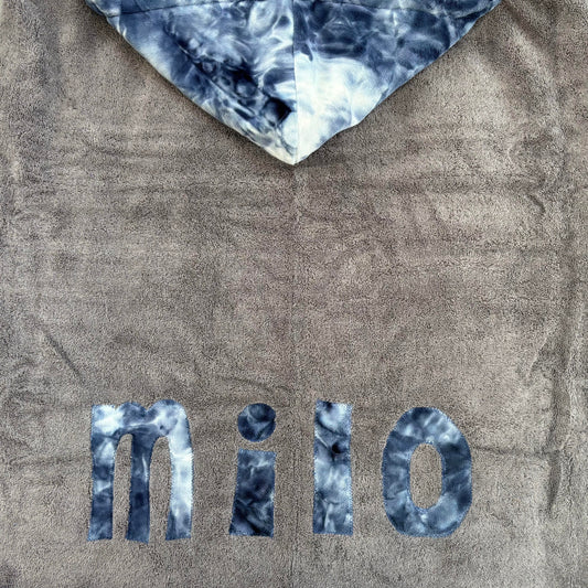 Hooded Towel Navy Tie Dye Minky (Boy)