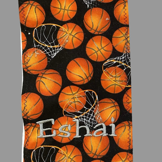 Bib & Burp Cloth Set: Basketballs