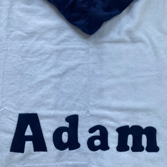 Hooded Towel Navy Minky (Boy)