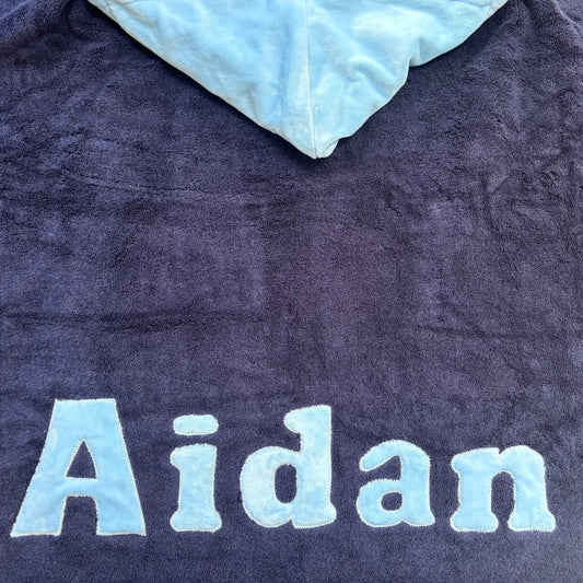 Hooded Towel Light Blue Minky