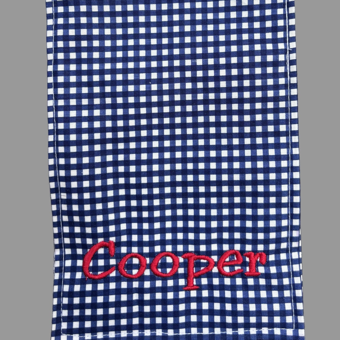 Bib & Burp Cloth Set: Navy Gingham