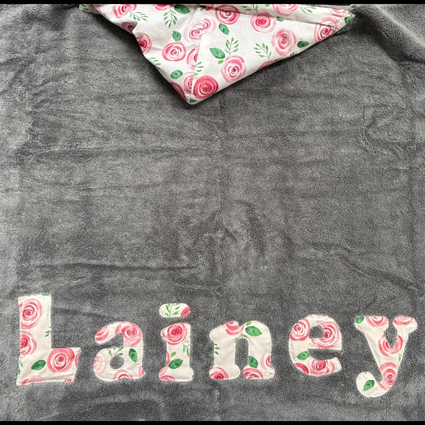 Hooded Towel Watercolor Roses (Girl)